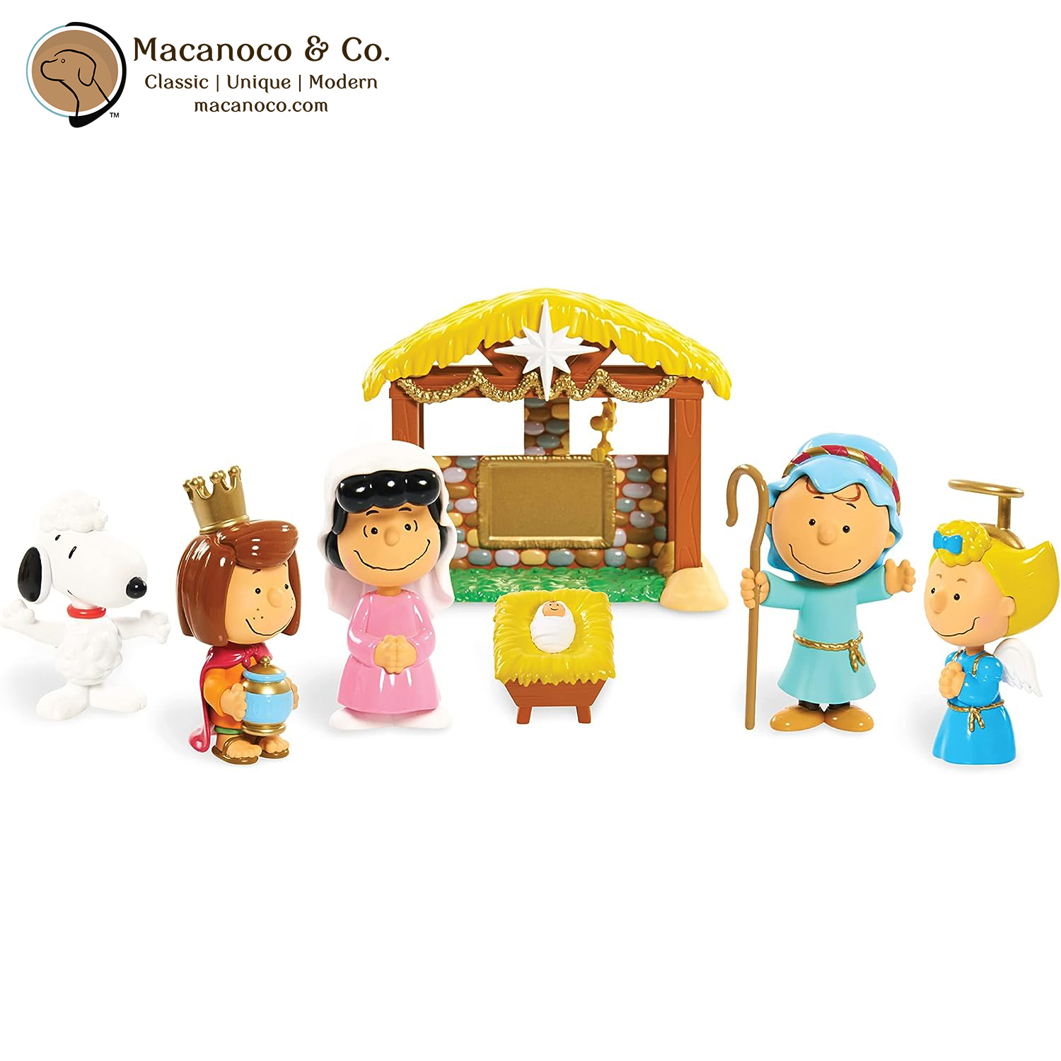 Peanuts Christmas Nativity Figures Deluxe Set Macanoco And Co