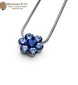 Oliver Weber Pendant Flower Sapphire with Swarovski Crystals