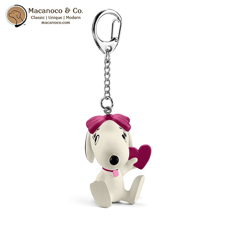 22037 Peanuts Belle Holding a Heart Keychain