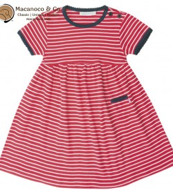 B5078 Essential Summer Dress Strawberry with White Stripes