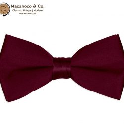 Burgundy Satin Silk Pre-Tied Bow Tie
