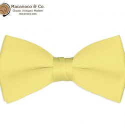 Canary Yellow Satin Silk Pre-Tied Bow Tie