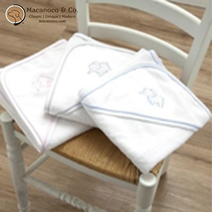 Jojo Maman Bebe Elephant Embroidered Hooded Towel Pink Macanoco And Co