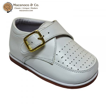 8020 Johnny Buckle Leather Shoe White 1