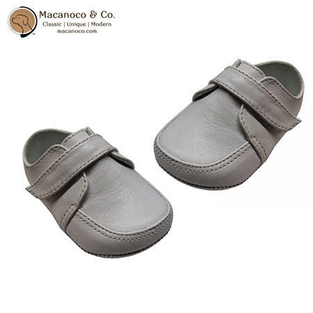 CZ10 Velcro Leather Baby Shoe White 1