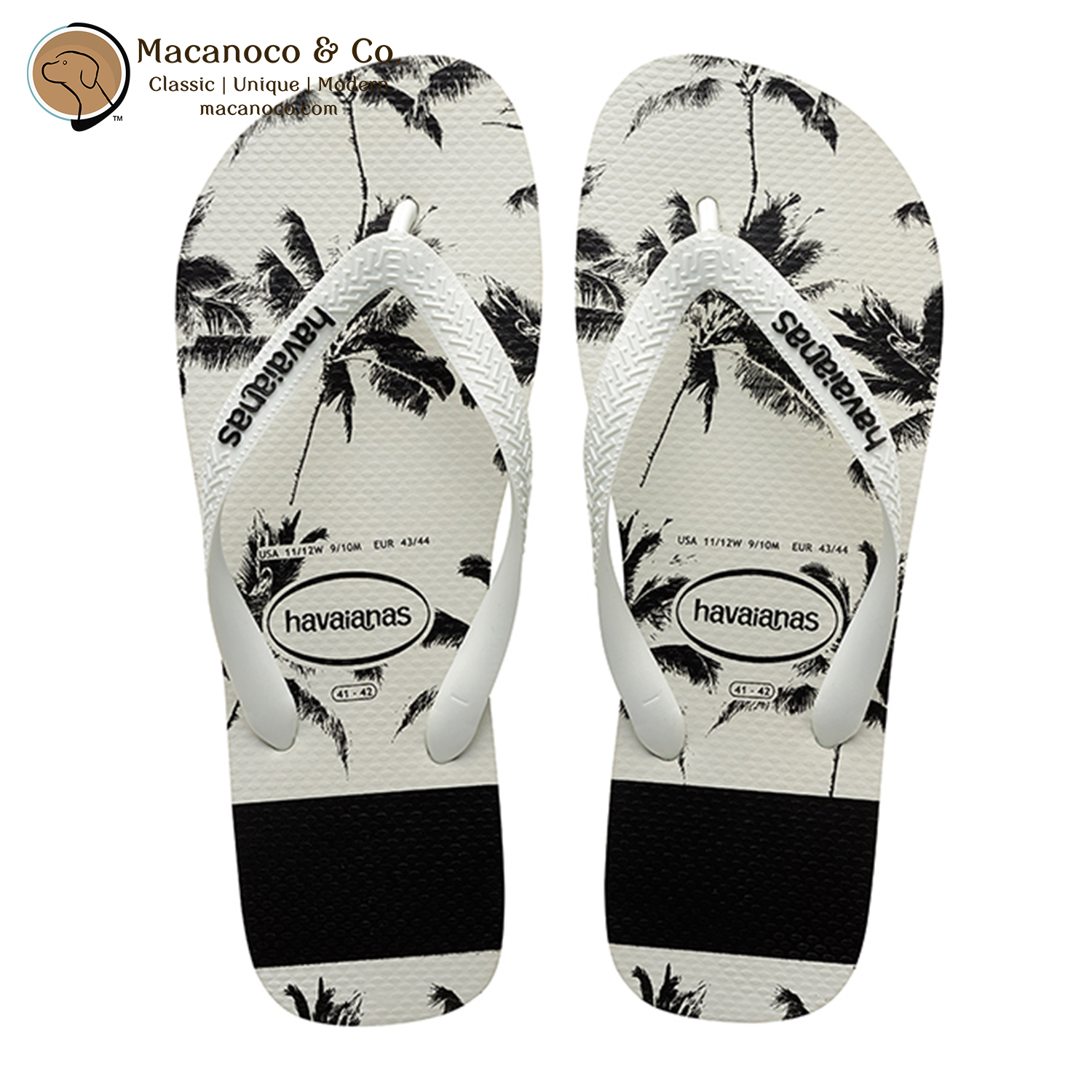 Havaianas Top Stripes Logo Flop Black/White - Macanoco and Co.