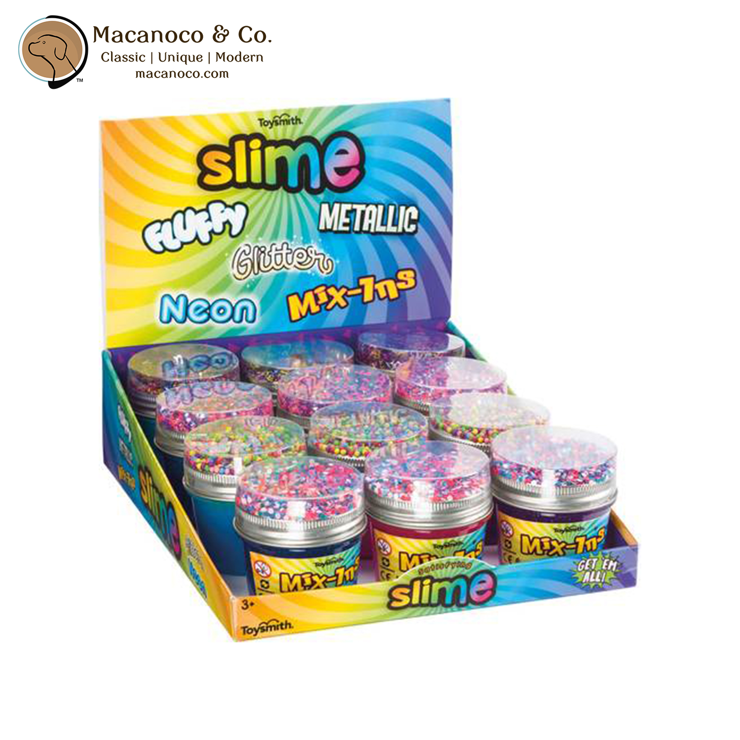 7 Toysmith Mix-Ins Glitter Slime each with different Confetti, 5.5 Ounces  NEW