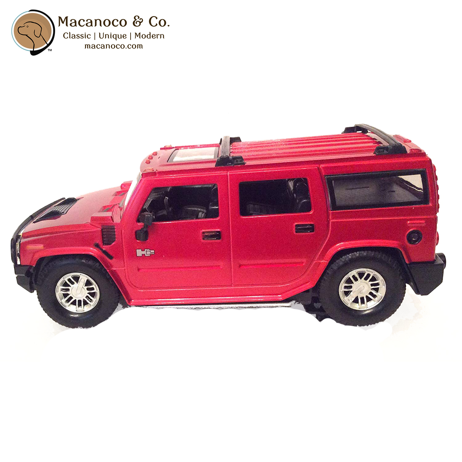 Braha Hummer H2 Black and Red Colors 1:24 Scale Licensed Friction Car Series GM 