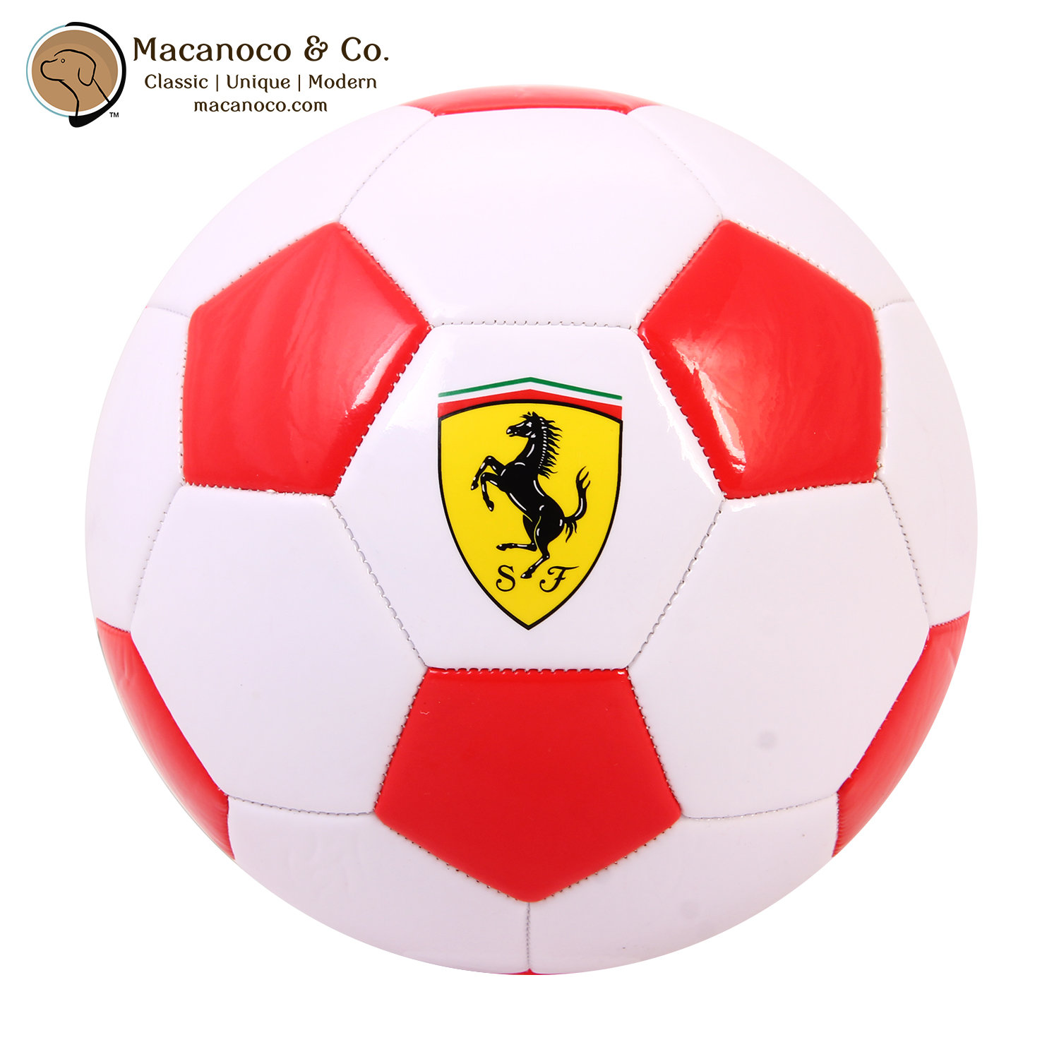 Ferrari Classic Color Size 5 Soccer Ball White/Red - Macanoco and Co.