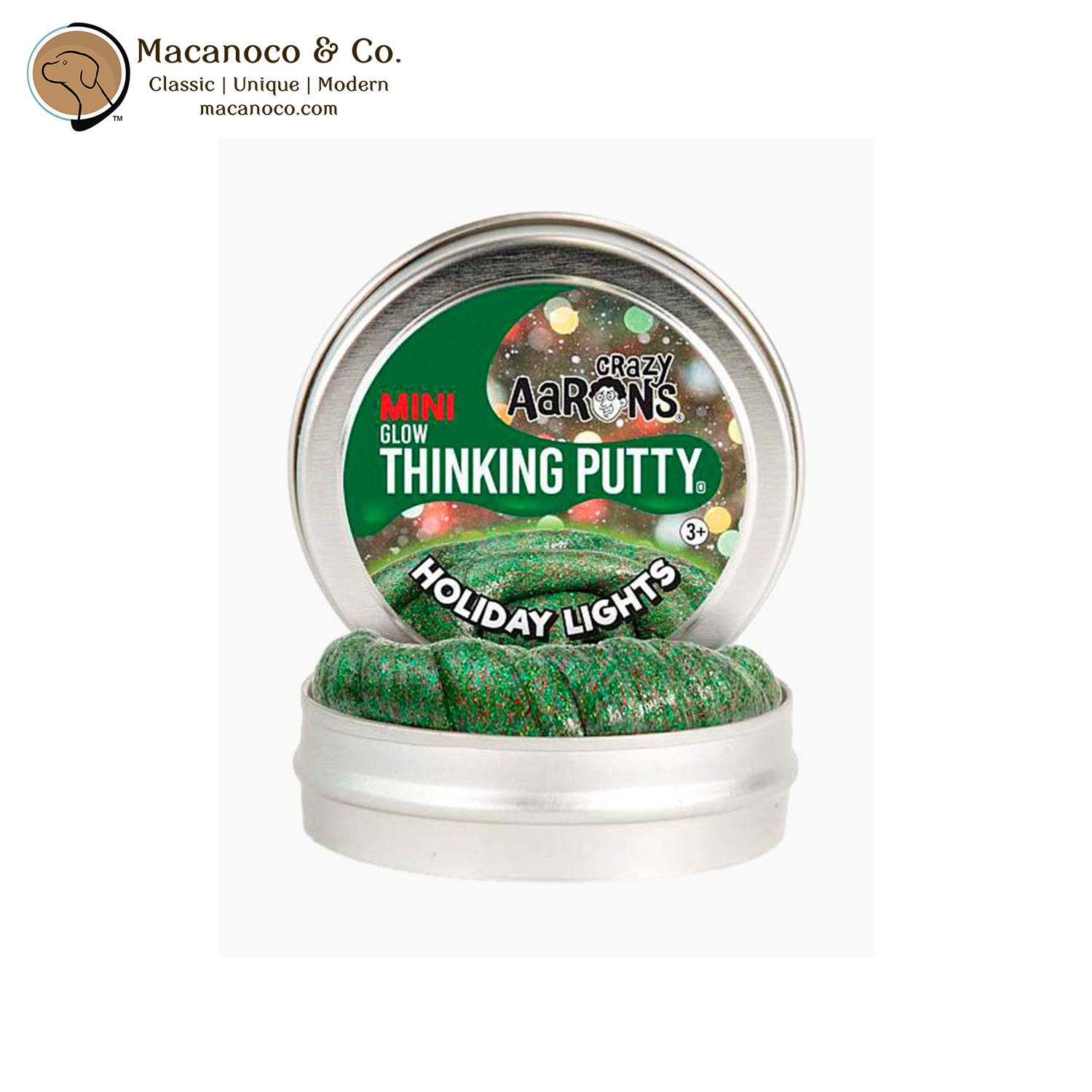 Crazy Aaron's Holiday Lights Mini Glow Thinking Putty - Macanoco and Co.