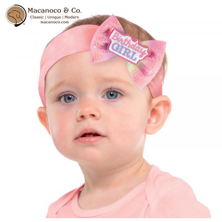 250961 Birthday Girl Pink Bow Headwrap 1