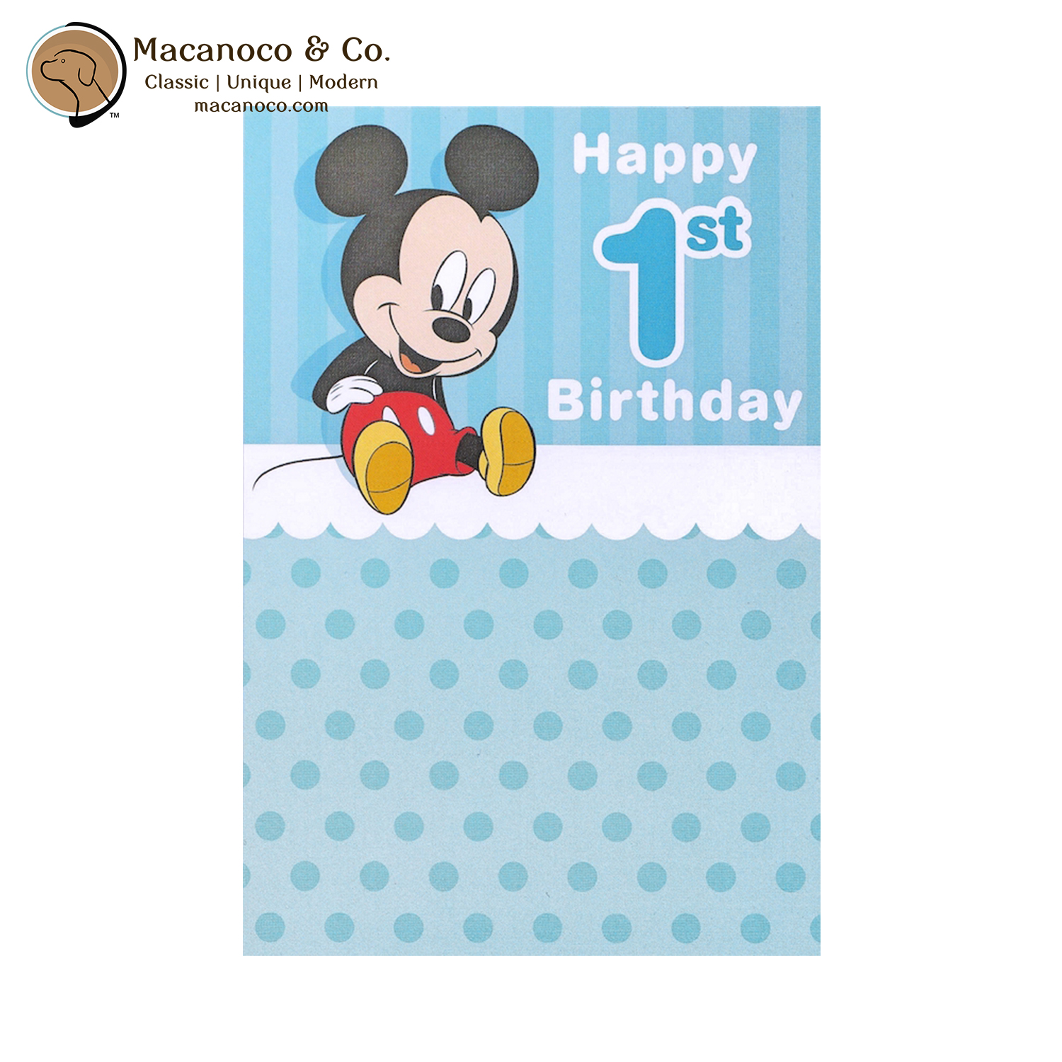 Hallmark Disney Mickey Mouse Happy 1st Birthday Greeting Card Macanoco And Co