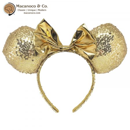MM1885-MGSE Minnie Mouse Sequin Ear Headband Gold 1