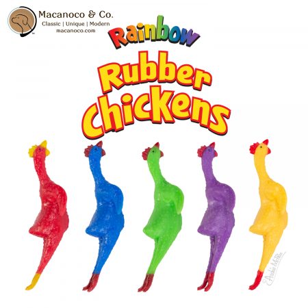 12840 Archie McPhee Rainbow Rubber Chickens 1