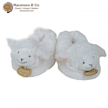 DC2425 Doudou et Compagnie Lamb Booties with Rattle Pink 1