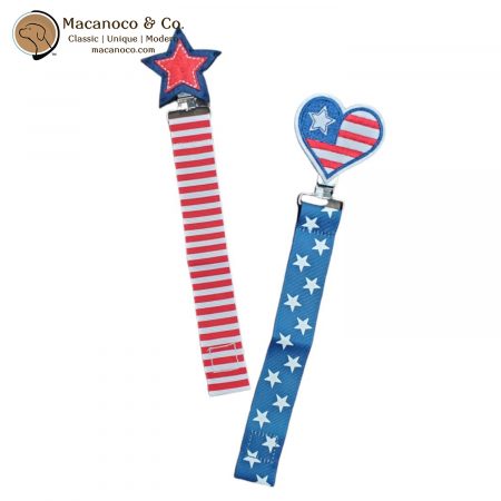 4053 Stars and Stripes Pacifier Clip Set 1