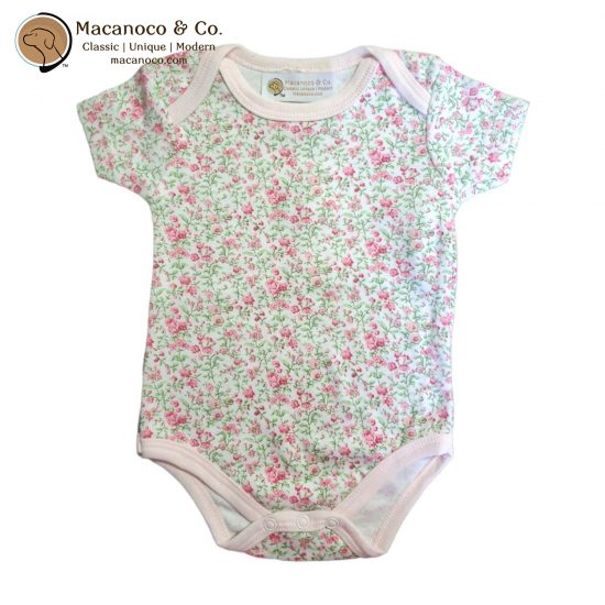3814 Rose Print Infant Bodysuit Pink-Floral 1