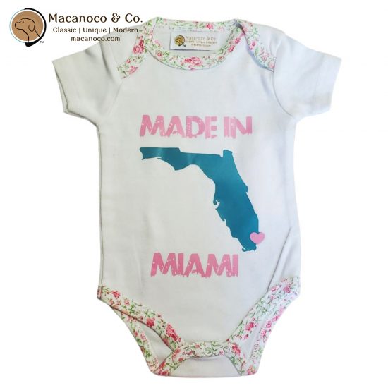3820 Made in Miami Infant Short Sleeve Bodysuit Floral 1
