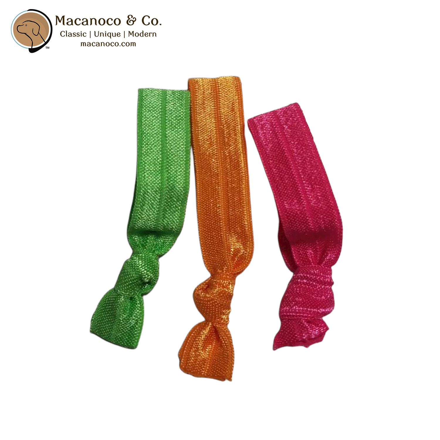 3705 3-Piece Hair Tie Orange-Green-Fuchsia 1
